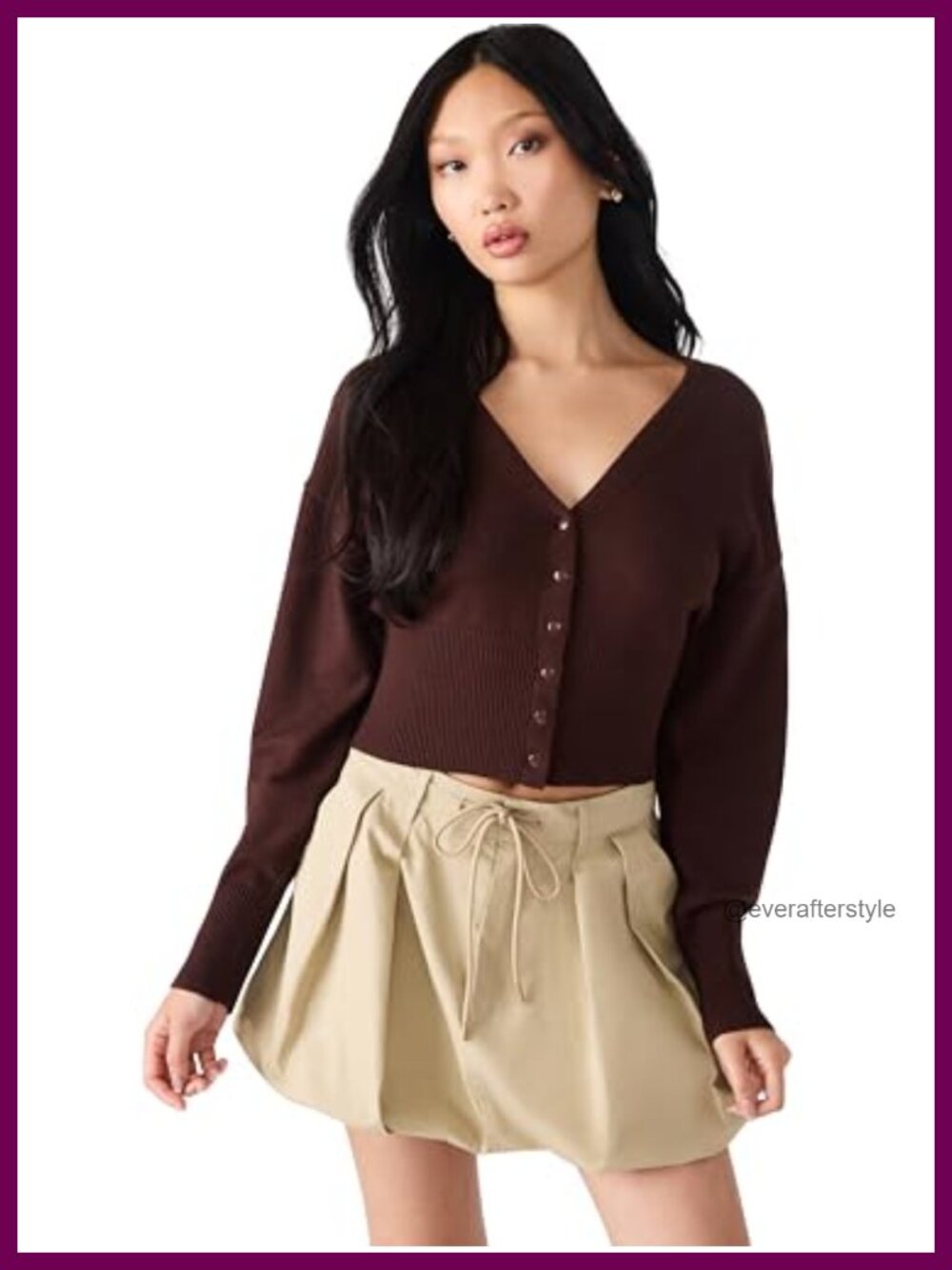 Steve Madden Lauryn Button Cardigan Long Sleeve Fall Layering Sweater